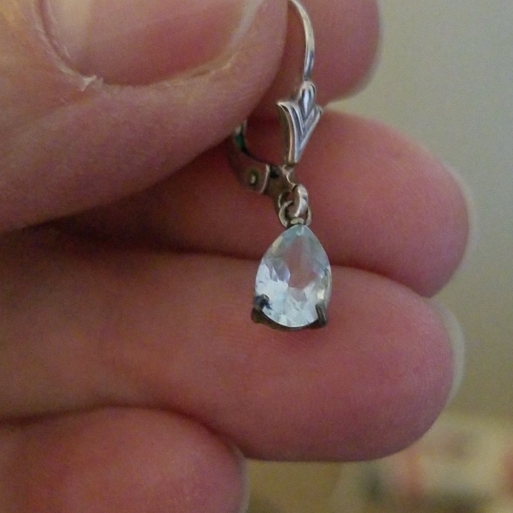 Real silver aquamarine earrings